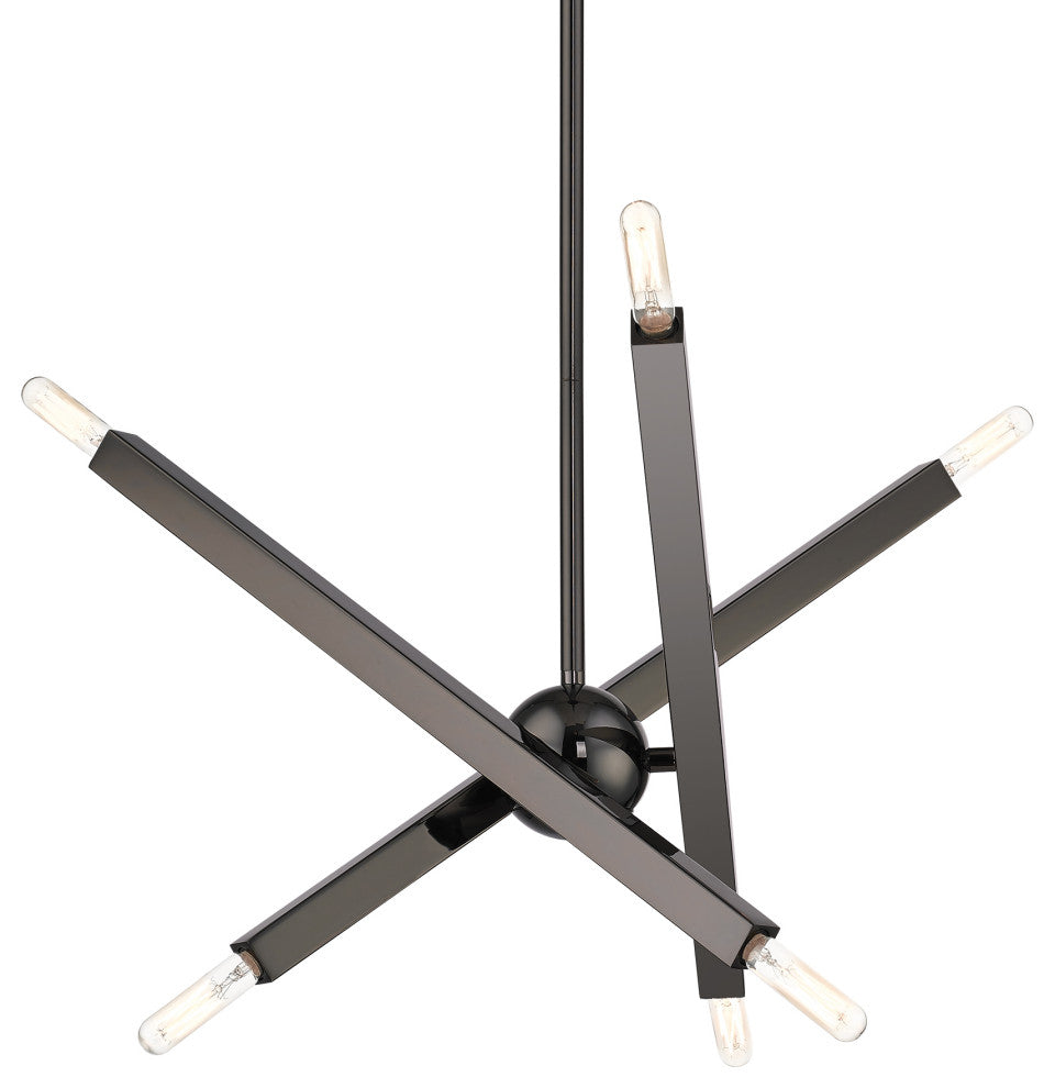 Monaco 6-Light Black Chrome Chandelier