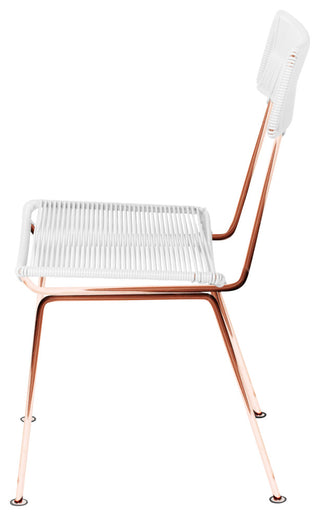 Hapi Indoor/Outdoor Handmade Dining Chair, White on Copper