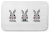 34" x 21" Bunny Triplets Bathmat, Ocean Abyss Green