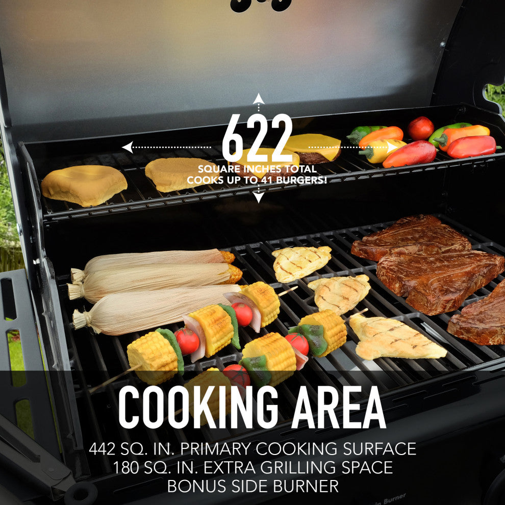 Kenmore 4 Burner with Side Burner Open Cart Gas Grill
