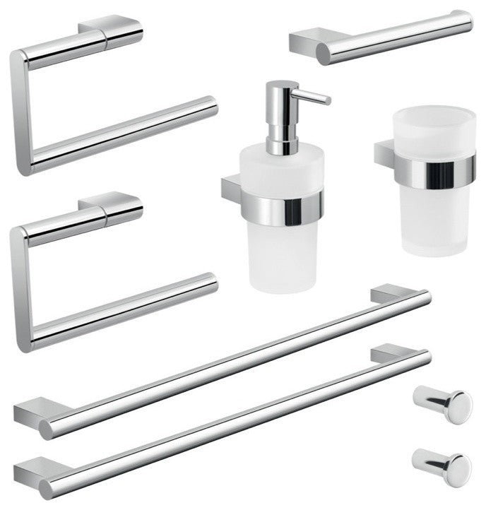 Wall Mounted Chrome Hardware Set