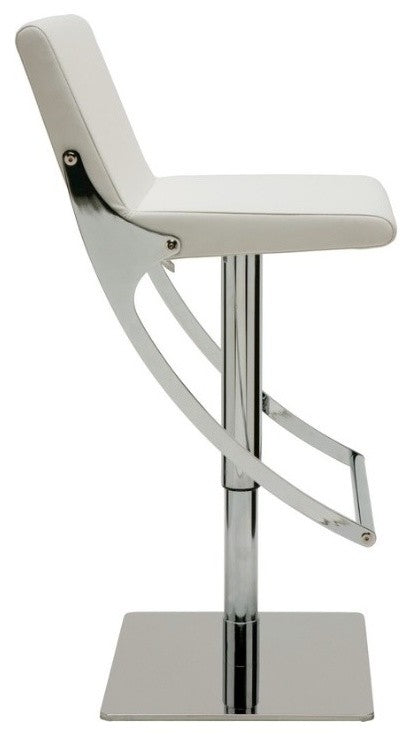 Swing Adjustable Barstool by Nuevo Living, White