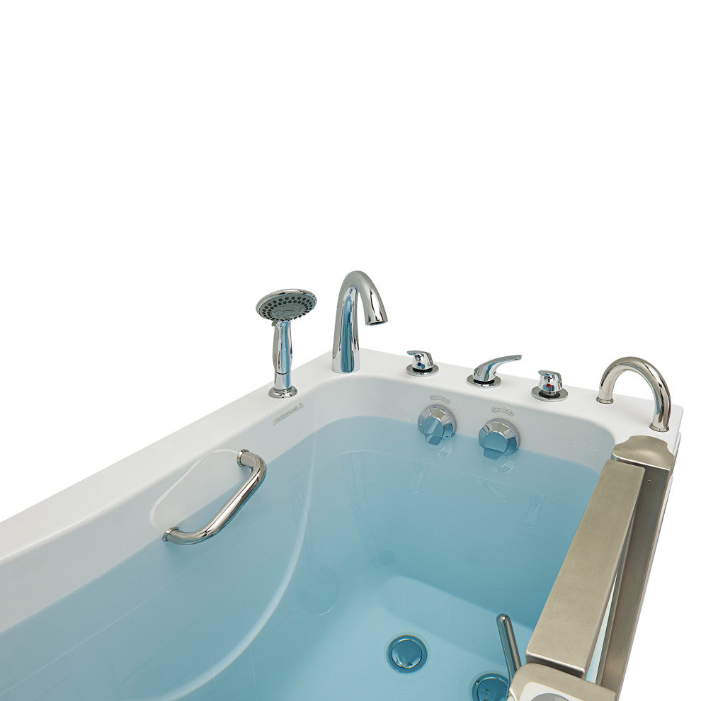 Ella Elite 32"x52" Acrylic Soaking Walk-In Bathtub Inward Swing Door, Dual Drain