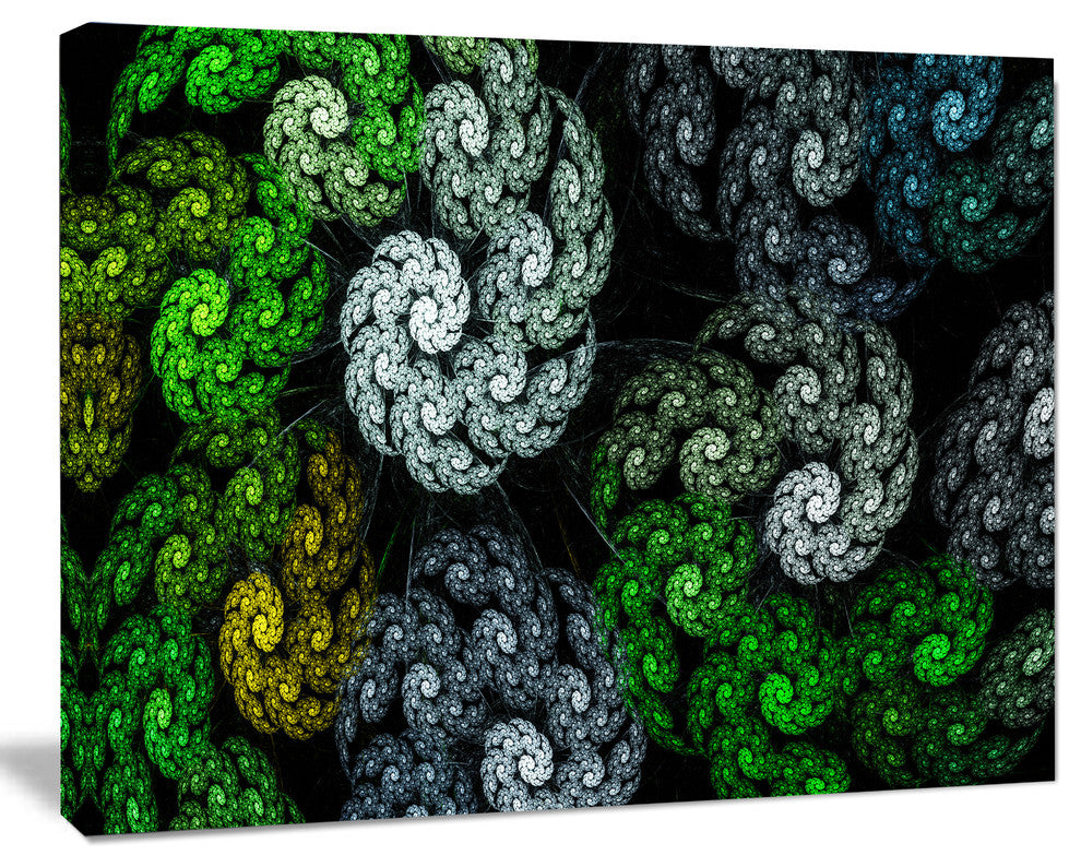 Bright Exotic Spiral Flowers, Abstract Wall Art Canvas, 20x12