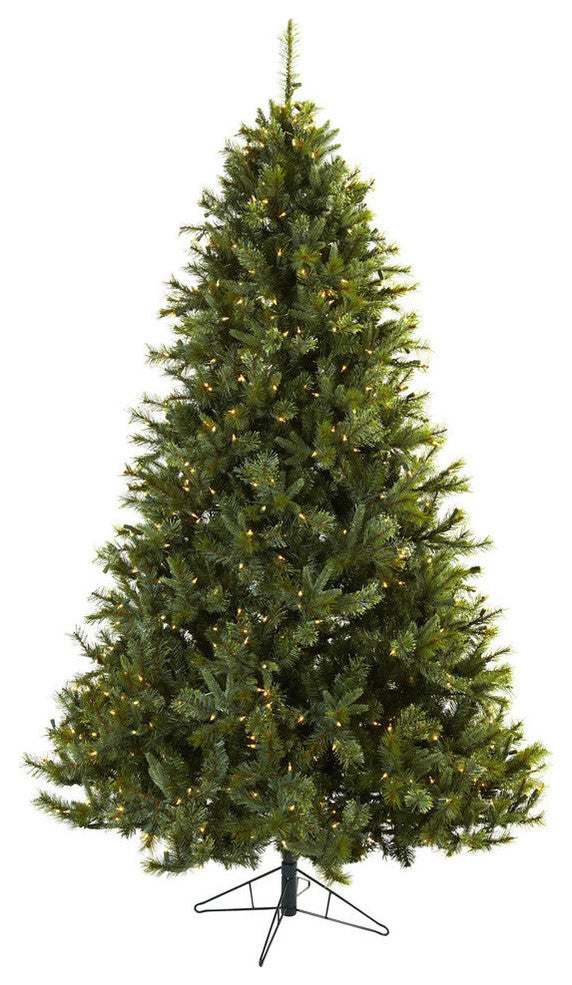 7.5' Majestic Multi-Pine Christmas Tree With Clear Lights, Green