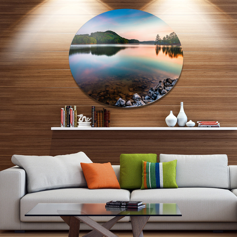 Lake Allatoona At Red Top Mountain, Seashore Disc Metal Artwork, 23"