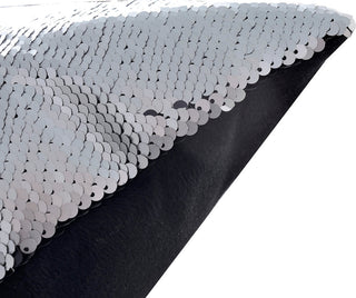 Decorative Mermaid Throw Pillow, Matte Silver/Matte Black, 18"x18"