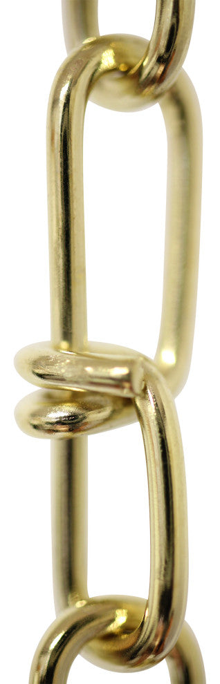 RCH Hardware Steel Double Loop Basket Chain, 2 Sizes, 3', Polished Brass, U32