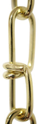 RCH Hardware Steel Double Loop Basket Chain, 2 Sizes, 3', Polished Brass, U32