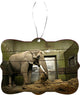 Elephant in Cage Design Rectangle Christmas Tree Ornament