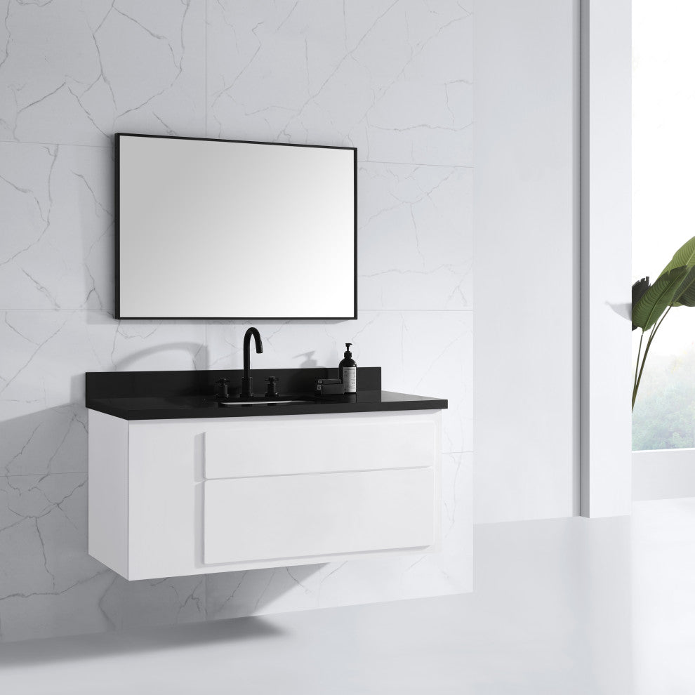 Avanity Sonoma Mirror, Metal Frame, 39.4", Matte Black
