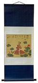 Chinese Color Ink Tong Lady Lotus Flower Scroll Painting Wall Art Hws1975