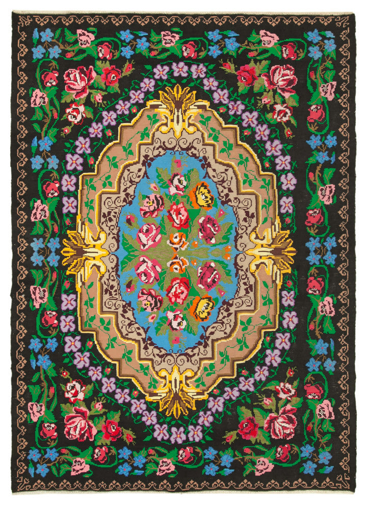 Rug N Carpet - Handmade Bessarabian 7' 7'' x 10' 4'' Unique Flatweave Kilim Rug