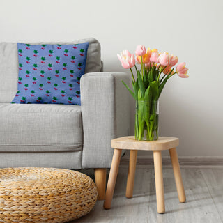 Radishes Pattern Decorative Throw Pillow, Cornflower, 20"x20"