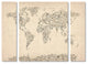 Michael Tompsett ''Music Note World Map'' Multi Panel Art Set, 41"x30"