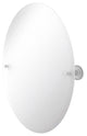 Frameless Oval Beveled Edge Tilt Mirror, Matte White