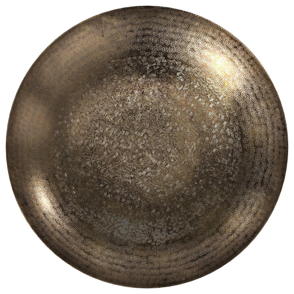 Deep Bronze Aluminum Tray and Wall Art With Chisel Texture Large