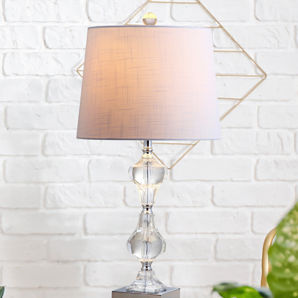 Chloe 26" Crystal Table Lamp, Clear