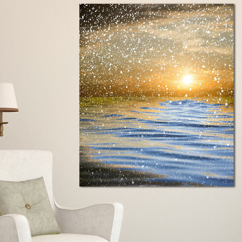 "Clouds With Reflection in Water" Seashore Canvas Photo Print, 30"x40"