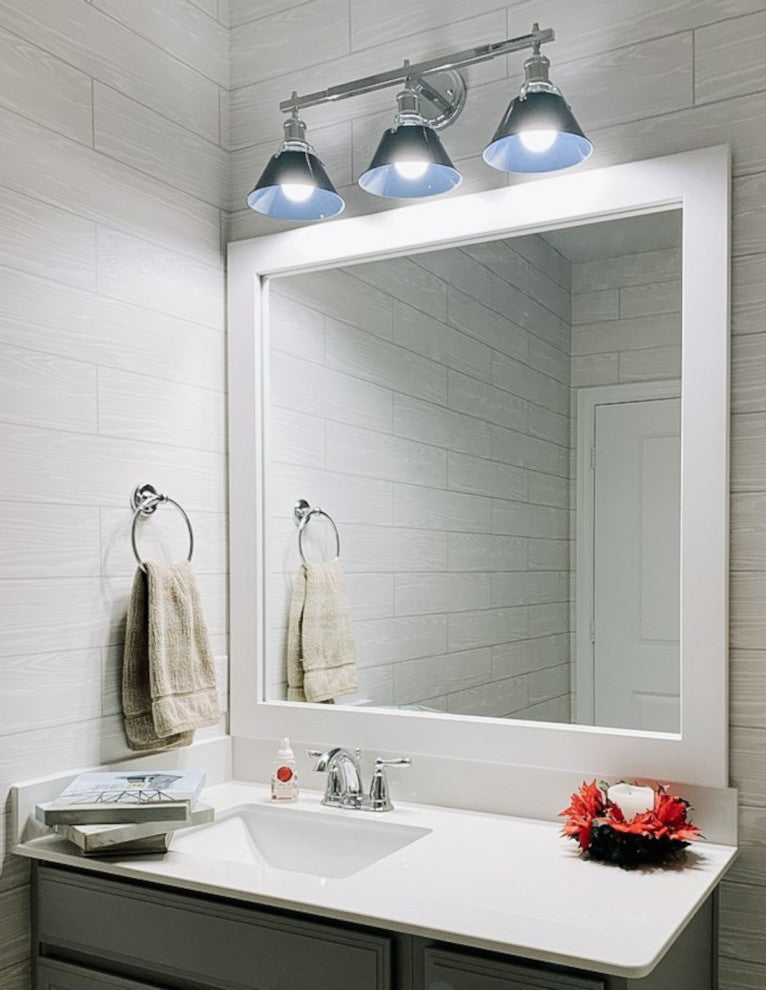 Pendleton Framed Wall Mirror, White, 28" X 48"