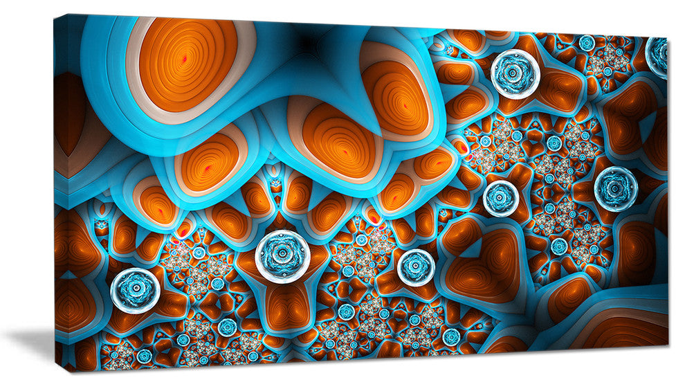 Brown Extraterrestrial Life Forms, Large Floral Canvas Art Print, 60"x28"