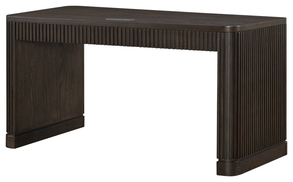Contemporary Writing Desk, Wood Office Desk, Brown