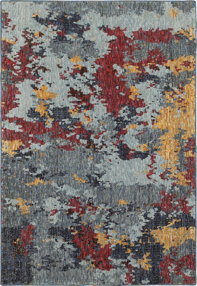 Oriental Weavers Evolution Blue/ Red Abstract Indoor Area Rug 3'3"X5'2"