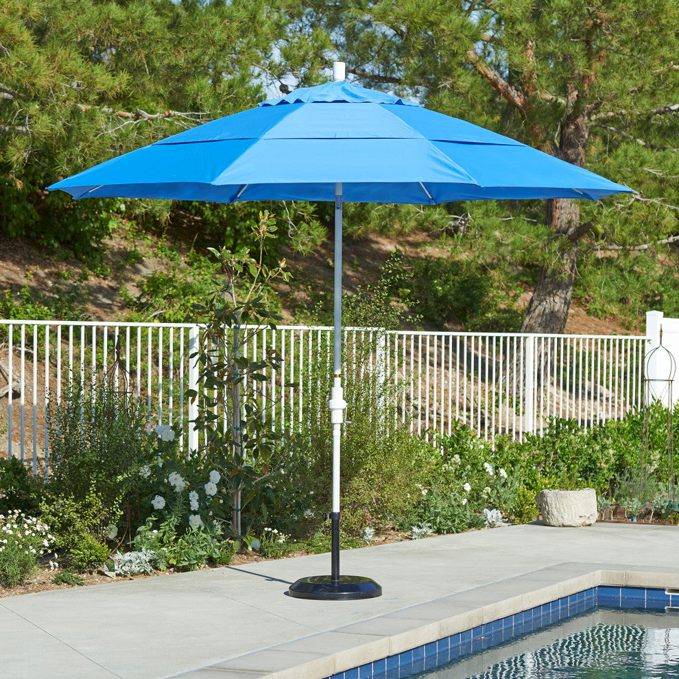11'' Matted Black Collar Tilt Crank Aluminum Umbrella, Spa Pacifica