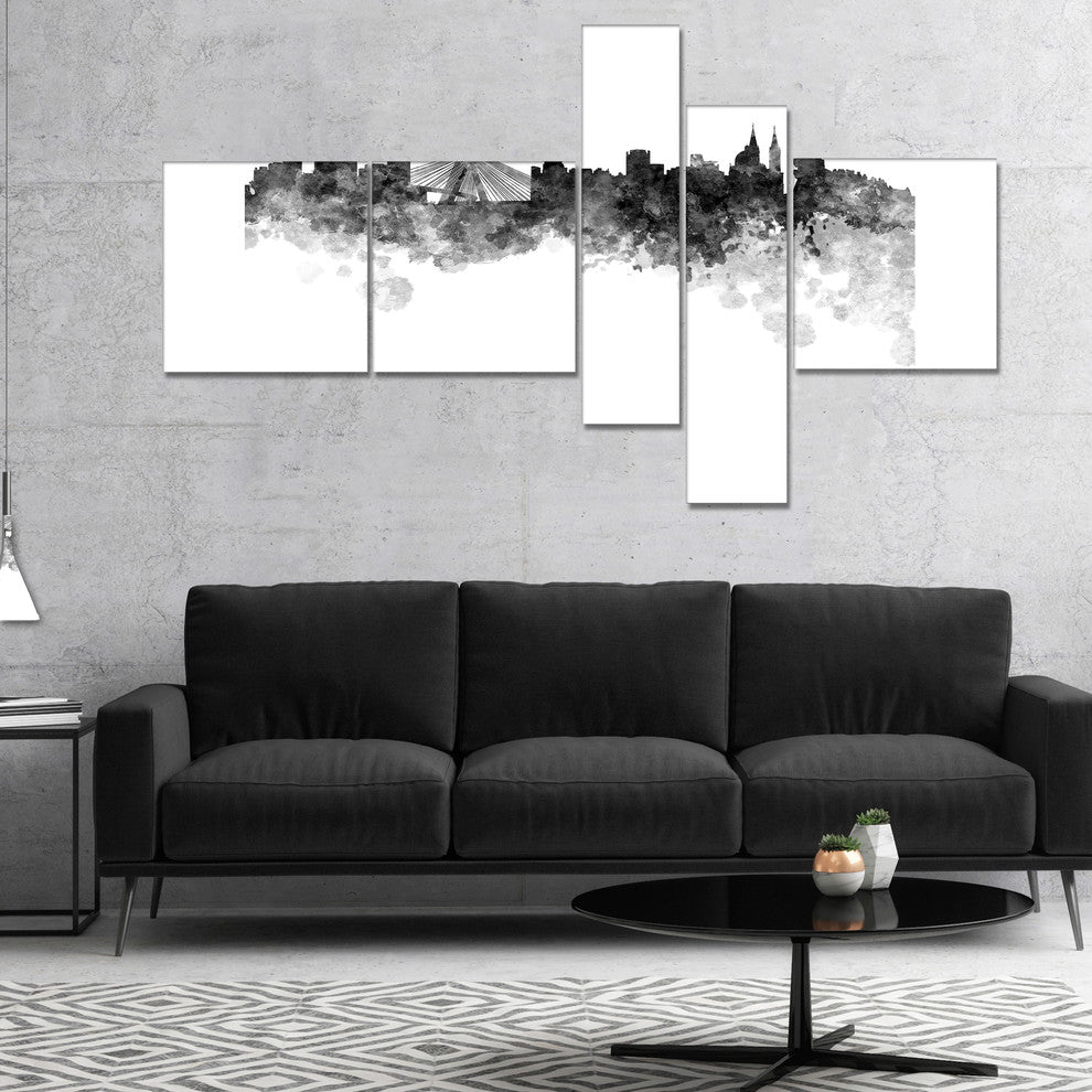 Sao Paulo Skyline, Cityscape Canvas Artwork Print, 60"x32", 5 panels