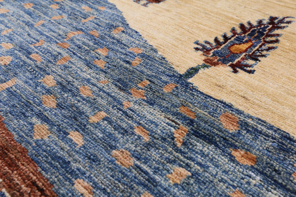 4' 9" X 6' 4" Tribal Persian Gabbeh Hand Knotted Rug - Q12290