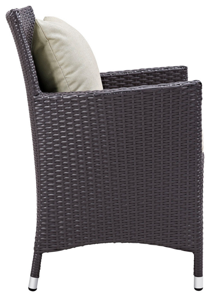 9 Piece Outdoor Dining Set, Faux Wicker Rattan, Beige