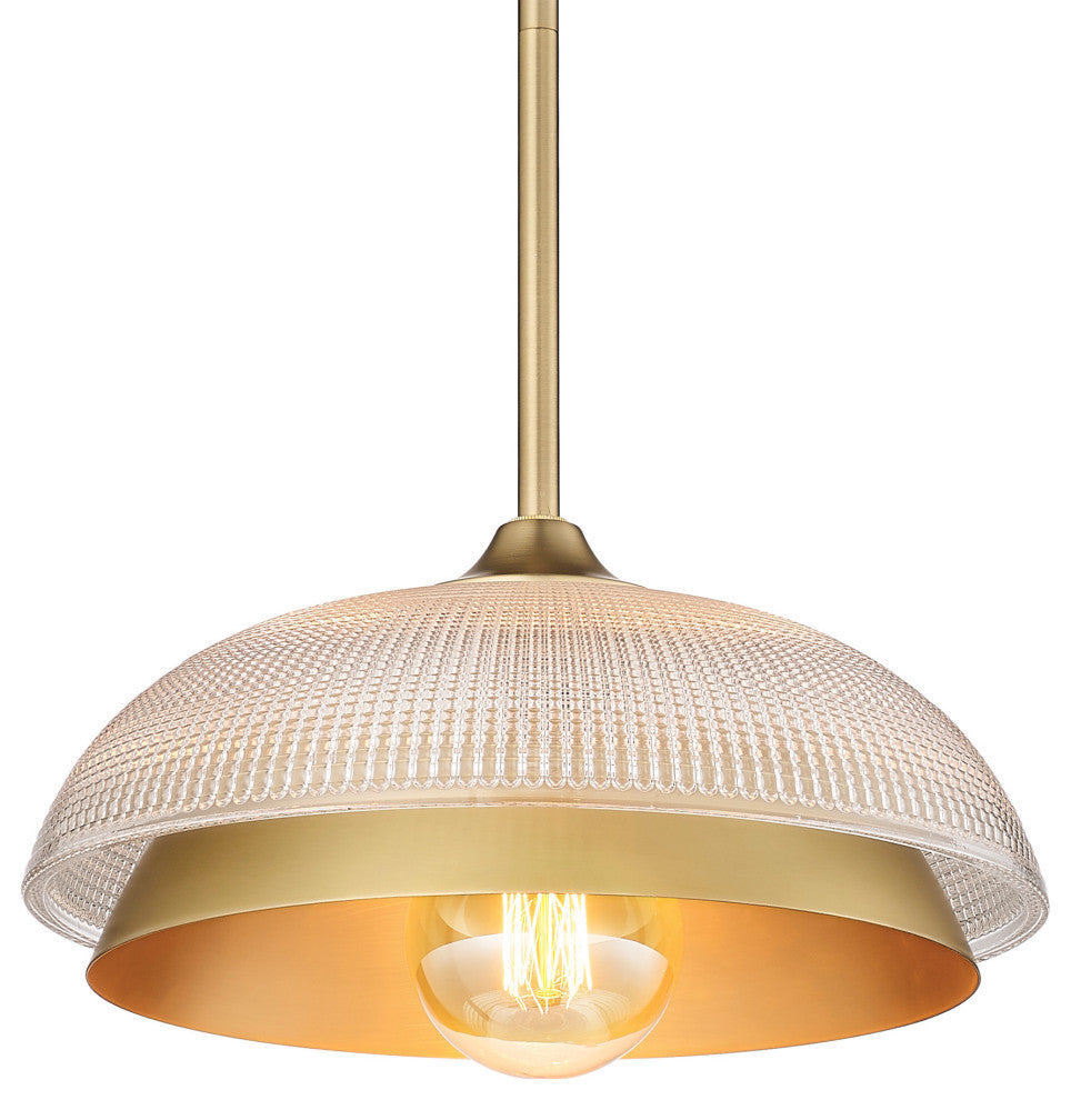 Golden Lighting 0309-M1L RPG Crawford 12"W Pendant - Brushed Champagne Bronze