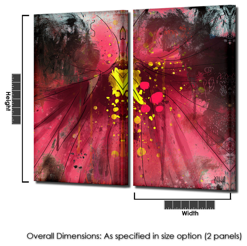 Painted Petals LV 2-Piece Canvas Art Set, 40"x20"