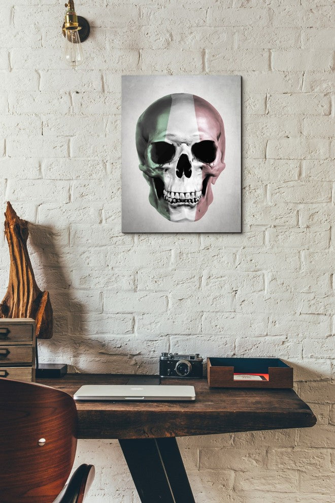 Cortesi Home "Italian Skull Gray" by Nicklas Gustafsson, Giclee Canvas, 12"x16"