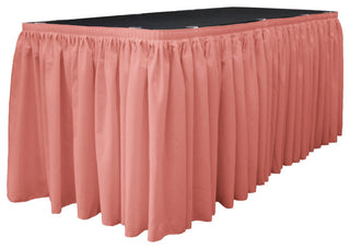 LA Linen Polyester Poplin Table Skirt, Dusty Rose, 168"x29"