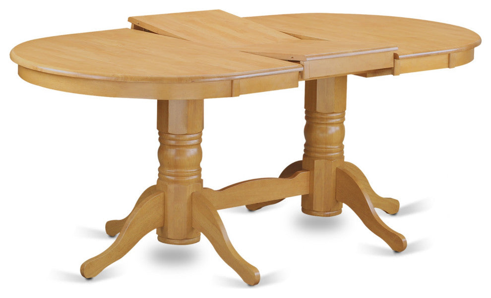 Vanc7-Oak-W 7-Piece Dining Room Set Dining Table With Leaf And 6 Dining Chairs