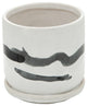 2-Piece Set Painted Planters With Saucer White
