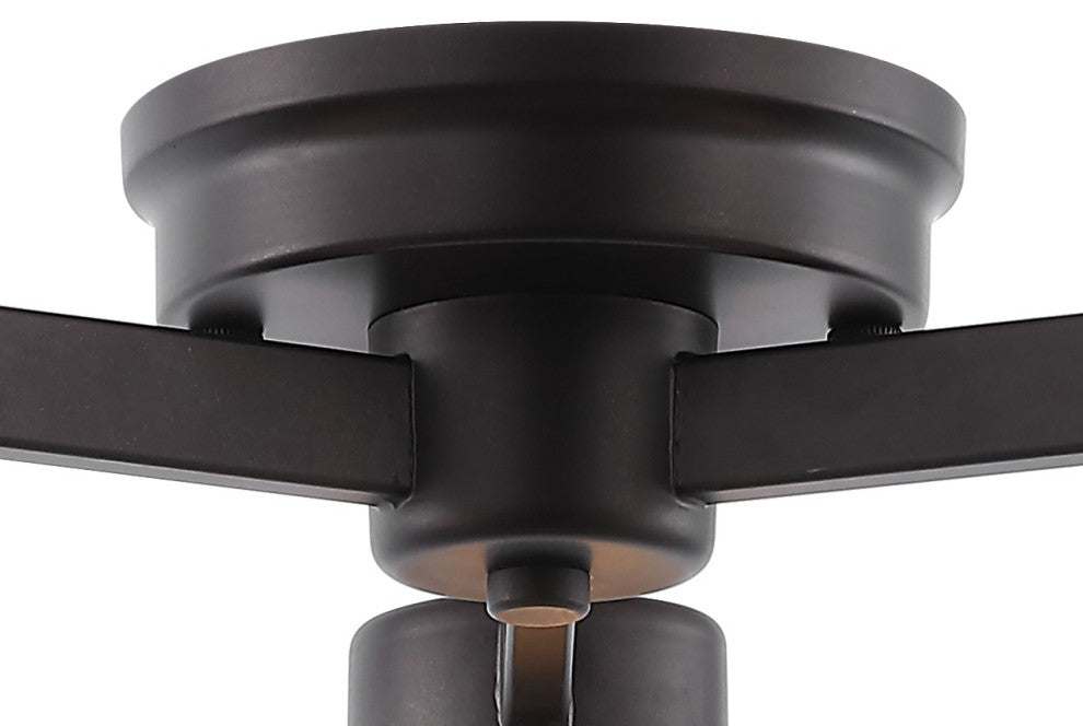 Orville 17" 3-Light Farmhouse Iron LED Semi Flush Mount, Oil Rubbed Bronze/Clear