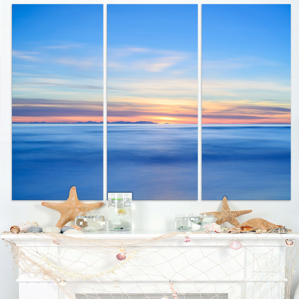 "Corsica Island Sunset View Italy" Metal Wall Art, 3 Panels, 36"x28"