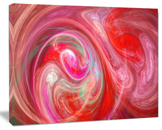 Red Fractal Pattern with Circles, Abstract Canvas Art Print, 20x12