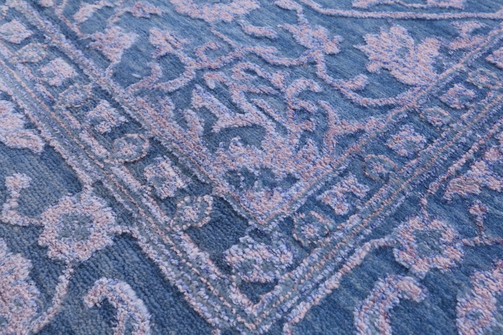 Persian Heriz Serapi Wool & Silk Hand Knotted Rug 8' 2" X 10' 1" - Q13694