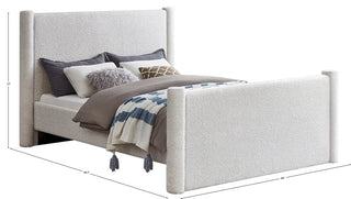 Elias Upholstered Bed, Cream, King, Boucle Fabric