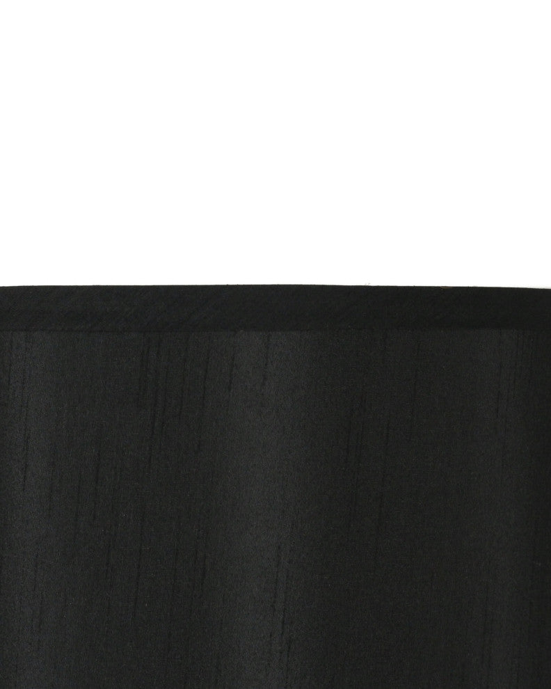 Classic Drum Faux Silk Lamp Shade, Black, 10"