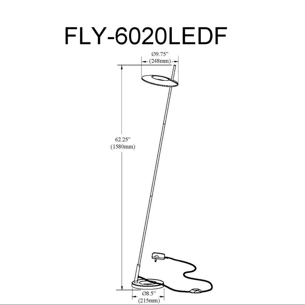 Finley Floor Lamp, 20W, Silver