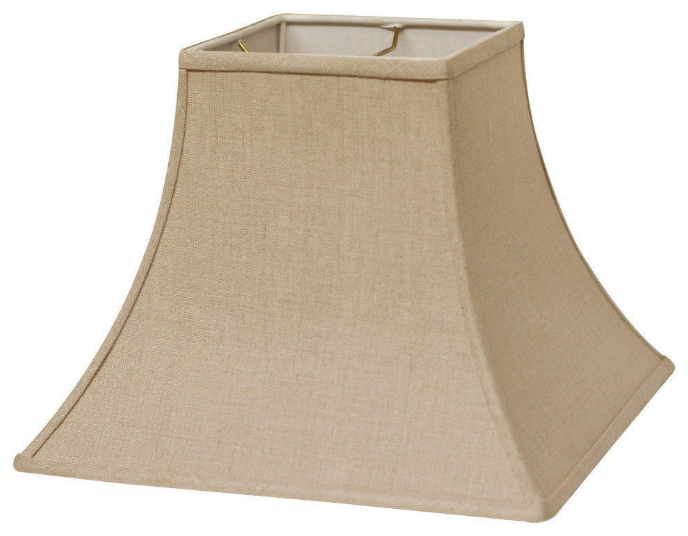 12" Dark Wheat Premium Square Bell Slanted Linen Lampshade