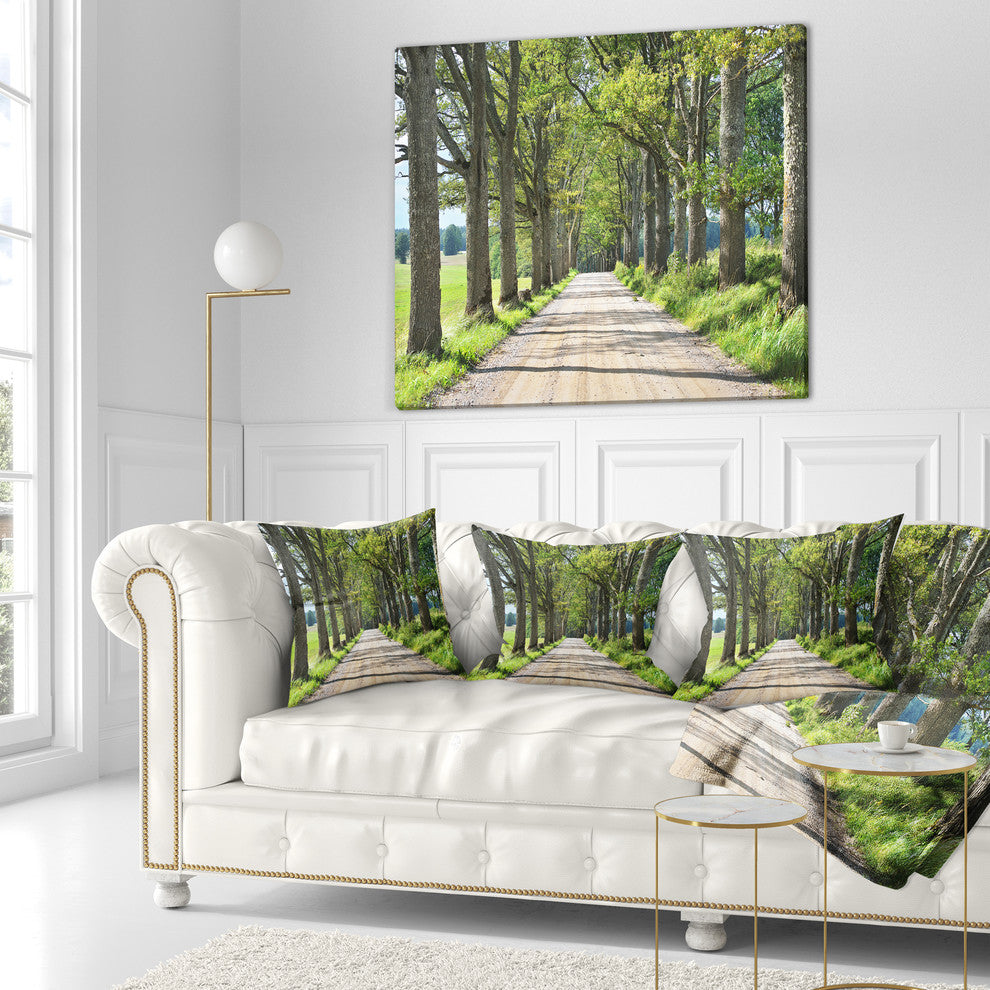 Old Road through Alley Landscape Photography Throw Pillow, 16"x16"