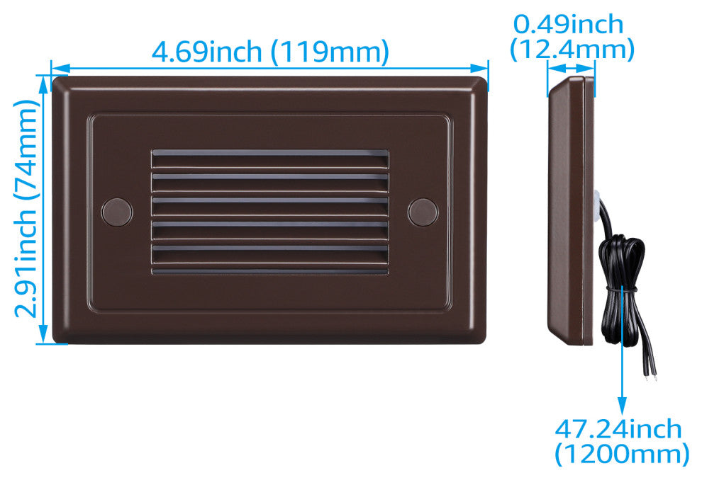 12-Pack Low Voltage Louvered Step Light, 3000K Warm White