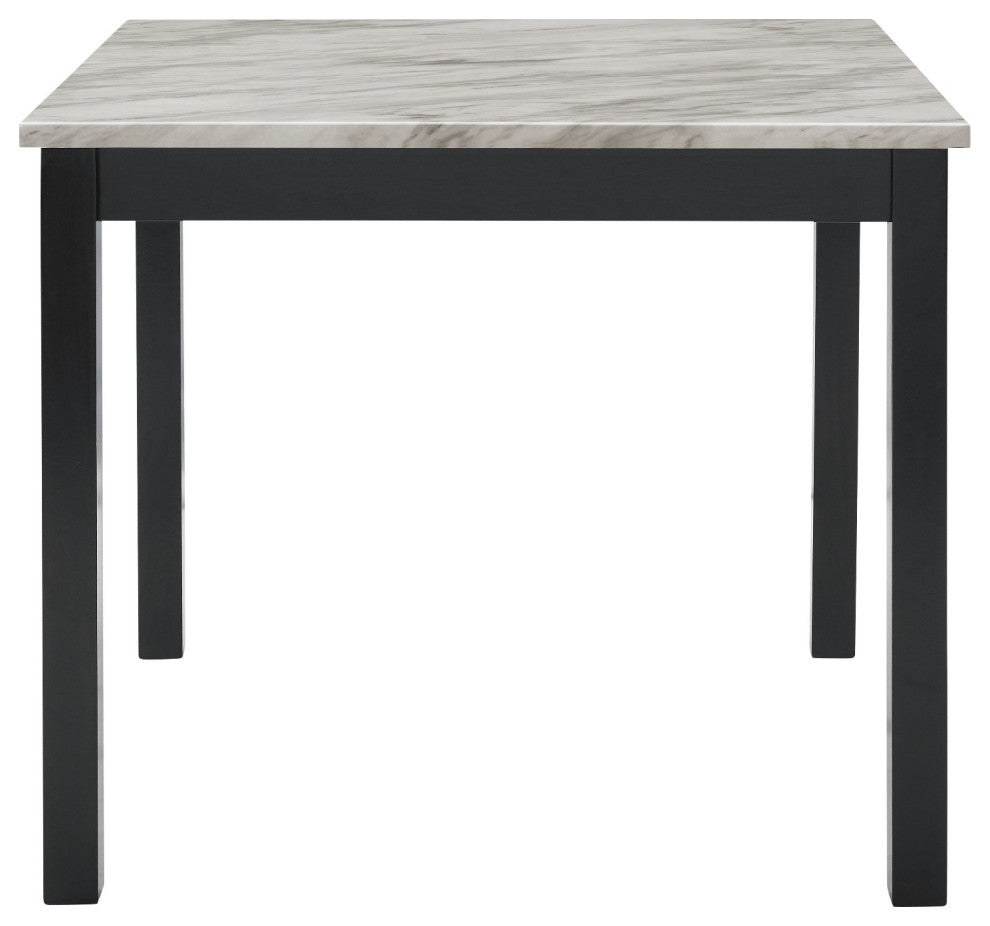 Benzara BM272112 Kate 42" 5 Piece Counter Table Set With Velvet Seating, Gray