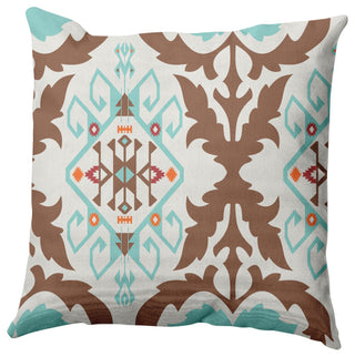 Bombay Medallion Decorative Throw Pillow, Light Blue, 18"x18"