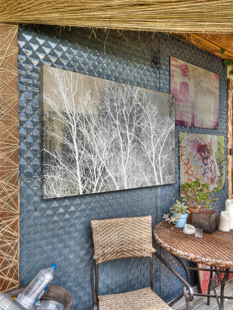"Frosty White Branches" Painting Print on Wrapped Canvas, 24"x16"